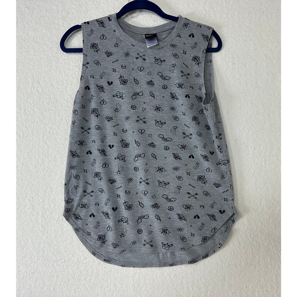 Modern Lux Mini Tattoos Print Tank Top Sleeveless- Women's L Rockerchic Biker